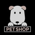 pet shop, cute dog in black background