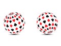 Poker suits double globe white background vector illustration Royalty Free Stock Photo