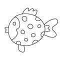 Polka dots cute little fish. Hand drawn vector illustration in doodle style Royalty Free Stock Photo