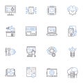 Web portal line icons collection. Gateway, Dashboard, Homepage, Interface, Platform, Access, Nexus vector and linear