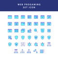 Web programing filled outline icon set Royalty Free Stock Photo