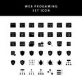 Web programing glyph style  icon set Royalty Free Stock Photo