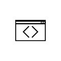Web Programming, Application Editing Digital Code Flat Vector Icon Royalty Free Stock Photo