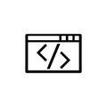 Web Programming, Application Editing Digital Code Flat Vector Icon Royalty Free Stock Photo