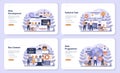Web programming web banner or landing page set. Coding, testing Royalty Free Stock Photo