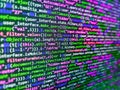 Web programming and bracket technology background. SEO optimization. Front-end applications in the color concept. Tensorflow AI Royalty Free Stock Photo