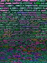 Web programming and bracket technology background. Shallow depth of field, selective focus effect. Programmer workplace. Php Royalty Free Stock Photo