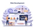 Web programming concept. Coding, testing and writing program Royalty Free Stock Photo