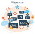 Web programming concept. Coding, testing and writing program Royalty Free Stock Photo