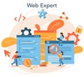 Web programming concept. Coding, testing and writing program Royalty Free Stock Photo