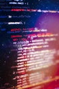 Web programming functions on laptop on laptop. IT business. Python code computer screen. Mobile application design Concept Royalty Free Stock Photo