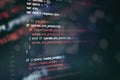 Big data storage and cloud computing representation. Programming . Developer working on web sites codes in office Royalty Free Stock Photo
