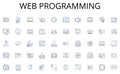 Web programming line icons collection. Welcome, Homepage, Introduction, Landing, Entryway, Portal, Gateway vector and