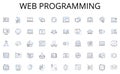 Web programming line icons collection. Welcome, Homepage, Introduction, Landing, Entryway, Portal, Gateway vector and