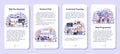 Web programming mobile application banner set. Coding, testing Royalty Free Stock Photo