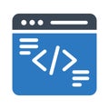 Web programming vector glyph color icon Royalty Free Stock Photo