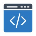 Web programming vector glyph color icon Royalty Free Stock Photo