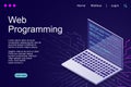 Web programming vector isometric illustrations. web programming concept programming language program code big data processing on Royalty Free Stock Photo