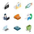 Web project icons set, isometric style Royalty Free Stock Photo