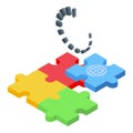 Web puzzle icon isometric vector. Lost connection Royalty Free Stock Photo