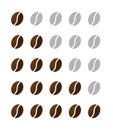 Ranking of coffe beans from one to five vector