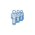 Recruitment agency, people with suticase line icon concept. Recruitment agency, people with suticase flat vector symbol Royalty Free Stock Photo