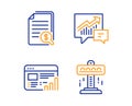Web report, Financial documents and Accounting icons set. Attraction sign. Vector