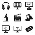 Web resources icons set, simple style Royalty Free Stock Photo