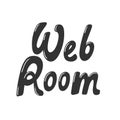 Web room. Retro card for decorative design. Vector illustration banner, card, postcard. Modern hand drawn font Hand