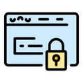 Web safe authentication icon color outline vector Royalty Free Stock Photo