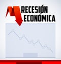 Recesion Economica, Economic Recession in Spanish text vector design.