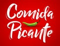 Comida Picante, Spicy Food Vector design.