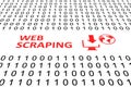 WEB SCRAPING concept binary code 3d