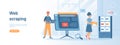 Web scraping. Technology for collecting data from web pages. Extracting content and data from websites. Royalty Free Stock Photo
