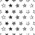 Seamless background of doodle stars Royalty Free Stock Photo