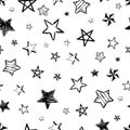 Seamless background of doodle stars Royalty Free Stock Photo