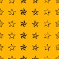 Seamless background of doodle stars Royalty Free Stock Photo