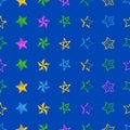 Seamless background of doodle stars Royalty Free Stock Photo