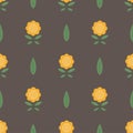 Seamless folk pattern with flowers Royalty Free Stock Photo