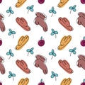 Rabbits line shapes seamless pattern