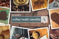 Web search bar glossary term - coffee health benefits Royalty Free Stock Photo