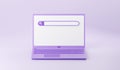 Web search bar on laptop screen 3d render - illustration of website form for research of information on computer Royalty Free Stock Photo