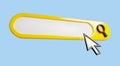 Web search bar template. Browser navigation search isolated on blue background. 3D render.