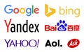 Web search engines logos Royalty Free Stock Photo