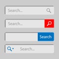 Web search field. Search bar set vector interface elements for your design