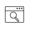 Web search icon vector. Browser search Illustration sign. Page lookup symbol or logo. Royalty Free Stock Photo