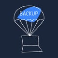 Backup concept minimalist vector illustration Royalty Free Stock Photo