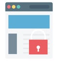 Web Security Color Isolated Vector Icon that easily can be modified and edit. Royalty Free Stock Photo