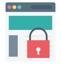 Web Security Color Isolated Vector Icon that easily can be modified and edit. Royalty Free Stock Photo