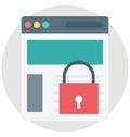 Web Security Color Isolated Vector Icon that easily can be modified and edit. Royalty Free Stock Photo